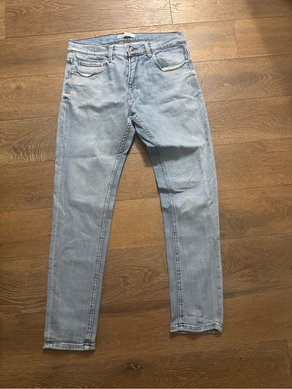 Zara Men's Skinny Jeans in Light Blue Wash
